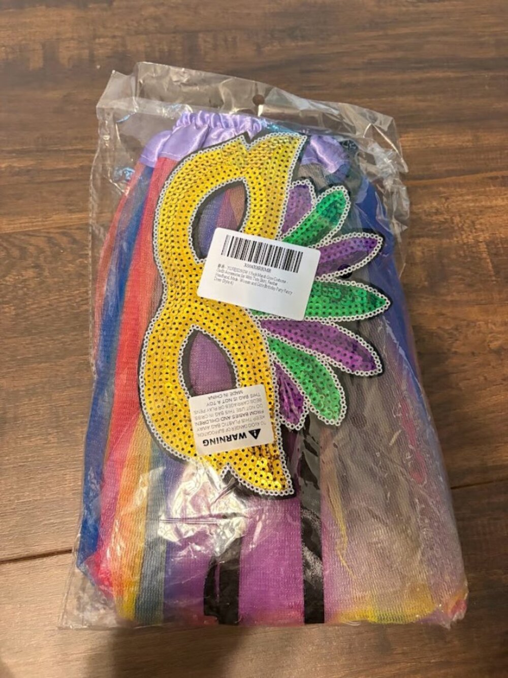 3-pack Mardi Gras Costume Outfit Accessories with Tutu skirt, Feather Headband,